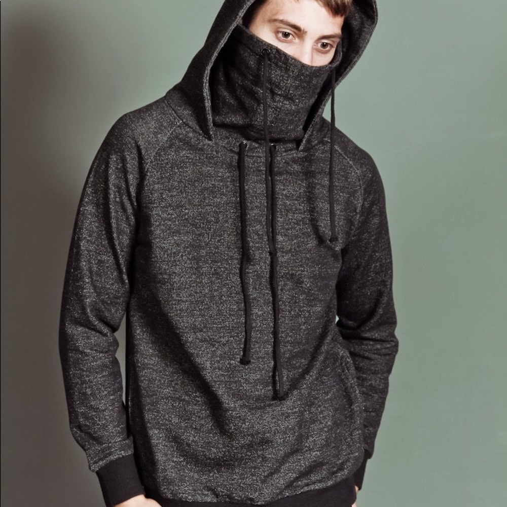 ARSNL Men’s Hooded Cowl Neck Sweatshirt Hoodie